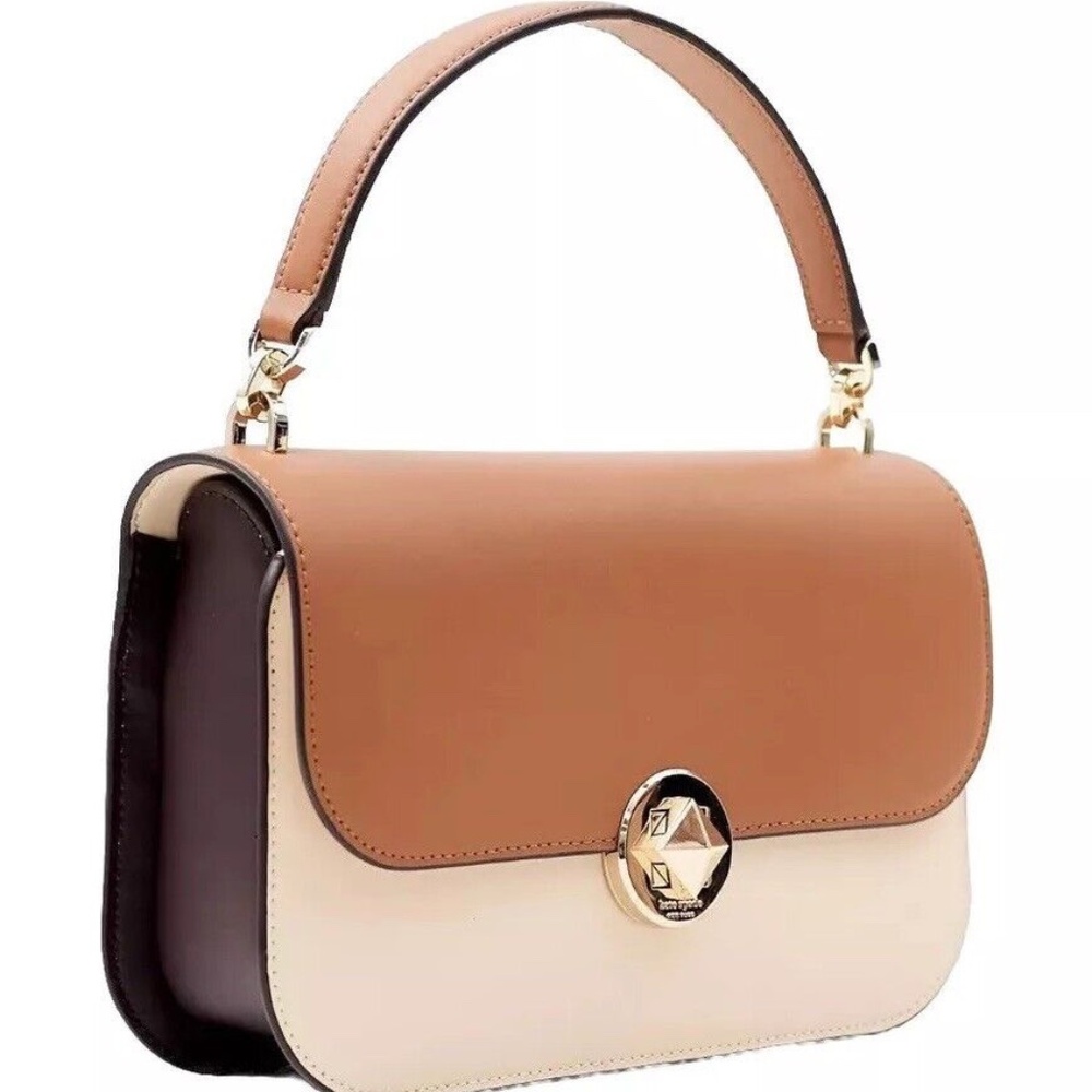 kate spade Audrey Tri Colorblock Leather Top Handle Crossbody Bag, New